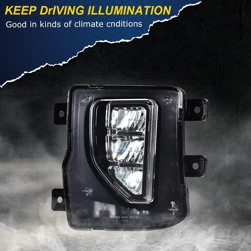 DOTCOM LED Bumper Fog Lights Lamps Compatible with Chevy Silverado 1500 models only 2016-2018,Bumper Lamps Driving Fog Lamps w/Switch Clear lens - Image 2